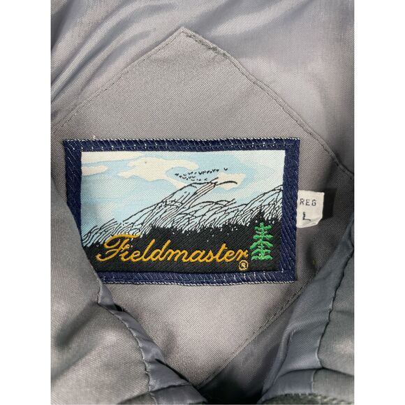 Fieldmaster Puffer‎ Vest Men L Gray Corduroy Shoulder Vintage Outdoor Winter - Picture 3 of 6